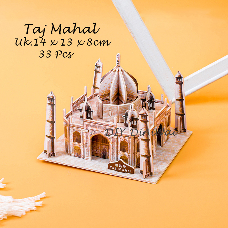 Puzzle 3D DIY bahan foam &amp; paper TAJ MAHAL mainan puzzle edukasi anak (kado,pajangan,dekorasi)