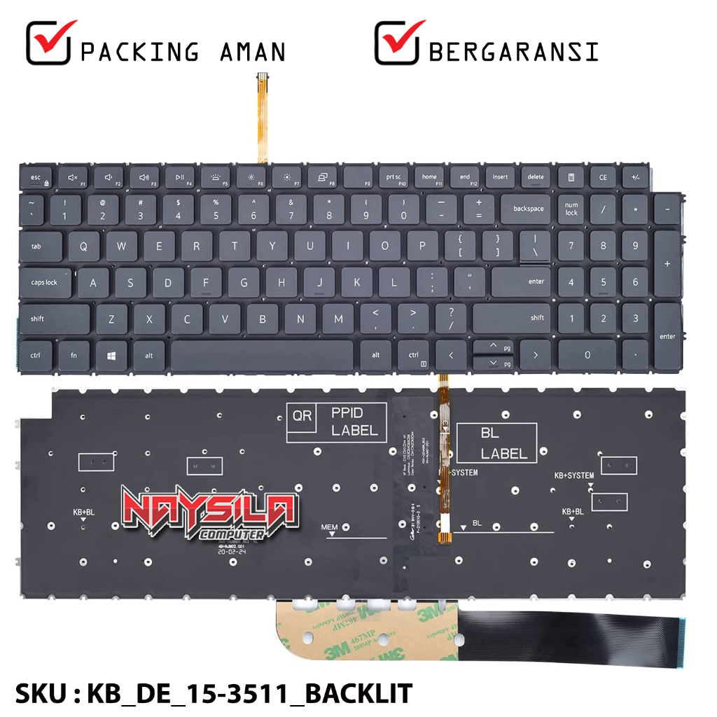 Backlight Keyboard DELL Latitude 9510 9520 Laptop 2-In-1