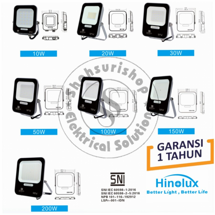 HINOLUX FLOODLIGHT 150 WATT HL5000-JT LED IP65 LAMPU SOROT OUTDOOR BERGARANSI