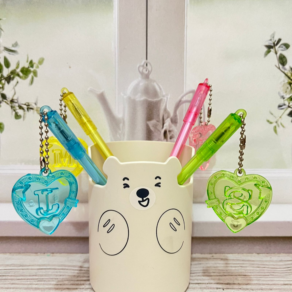 

pulpen bolpen gantungan HATI ALPHABET keperluan anak sekolah pen lucu imut keren pena unik fancy elegan bisa COD termurah import