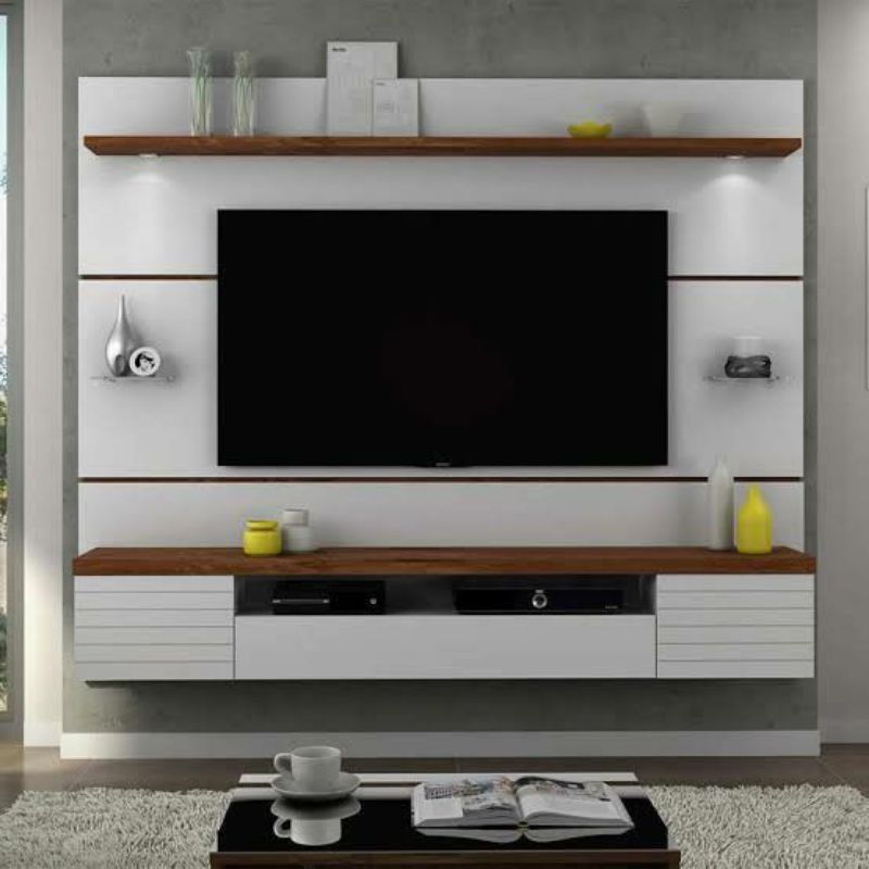 Backdrop TV Minimalis / Cabinet gantung elegan ukuran Besar (200x150x30x45) LB gray 9