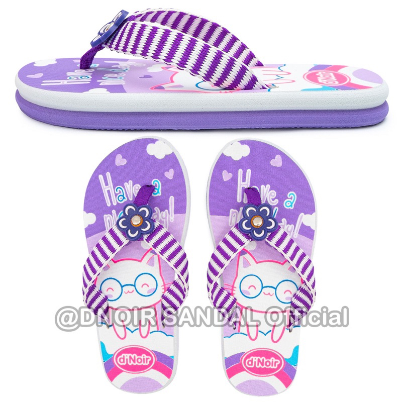 DNOIR Sendal Jepit Anak Perempuan NERD CAT size 25 - 36