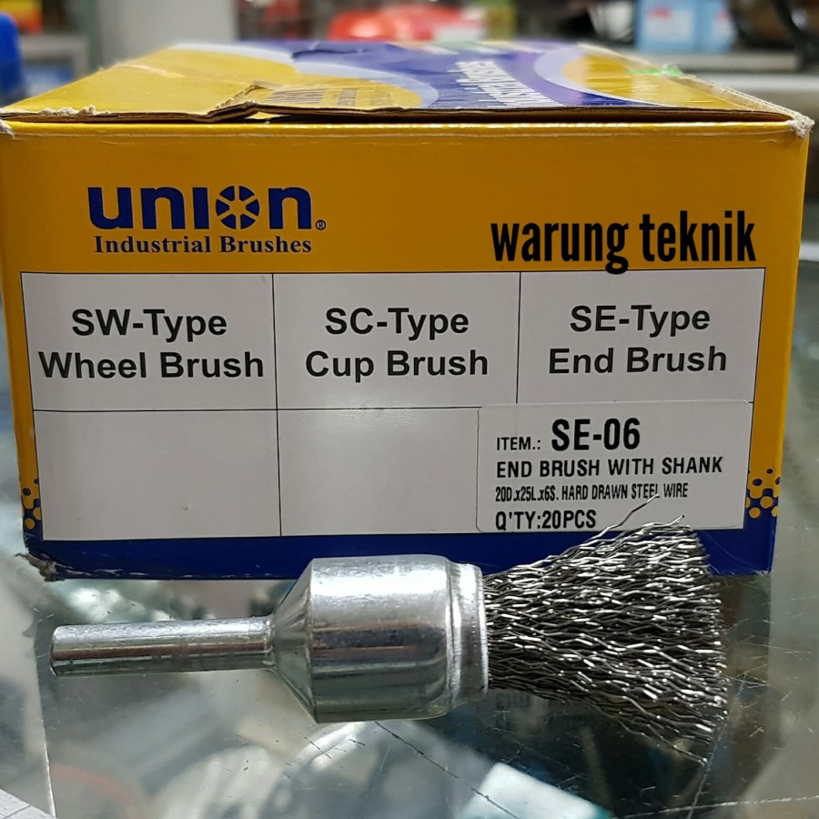 UNION SE-TYPE STEEL WIRE END BRUSHES - SIKAT KAWAT TANGKAI 6 MM SE-02 SE-03 SE-04 SE-05 SE-06