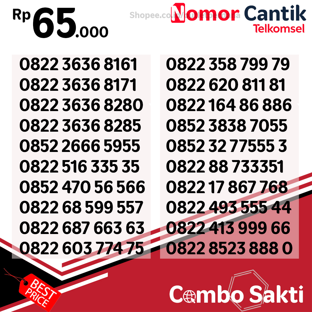Nomor Cantik Combo Sakti Murah Terlaris Rapi Pilihan