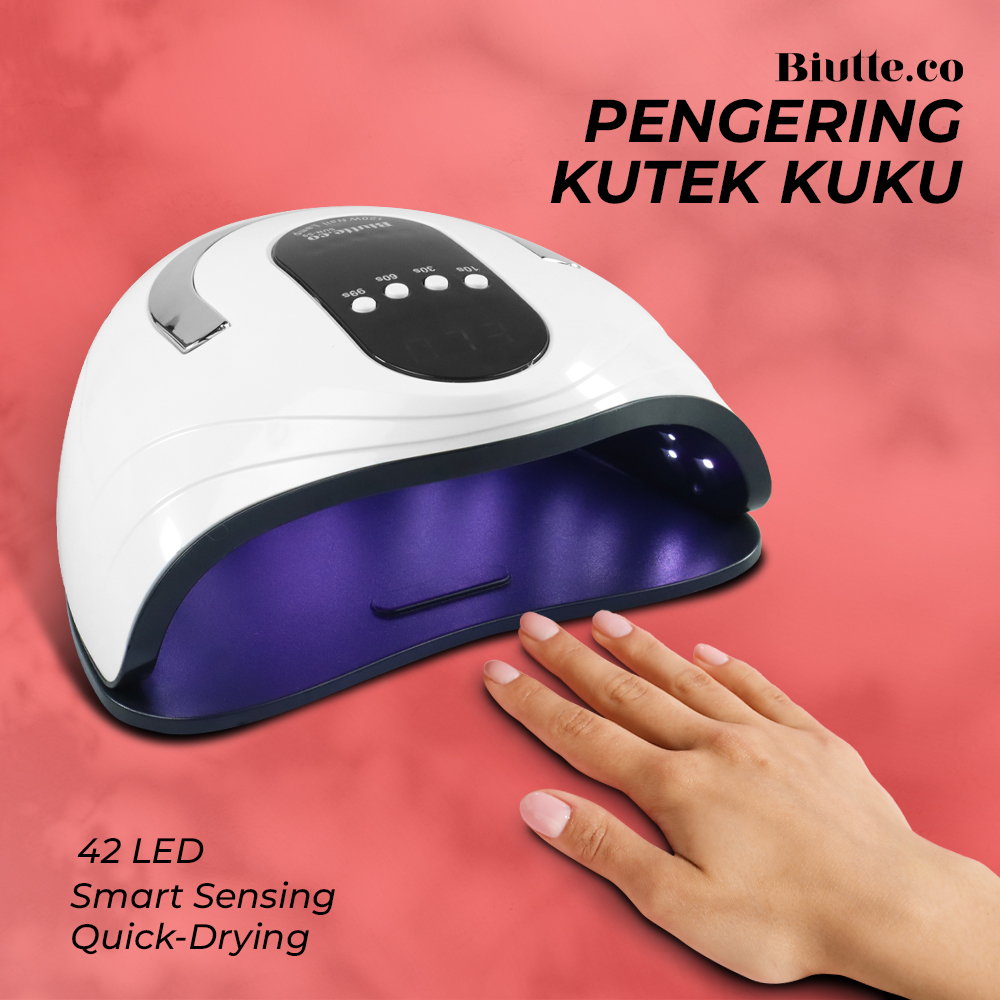 Biutte.co Pengering Kutek Kuku UV LED Nail Dryer 42 LED 120 W - S9 - White + Adaptor