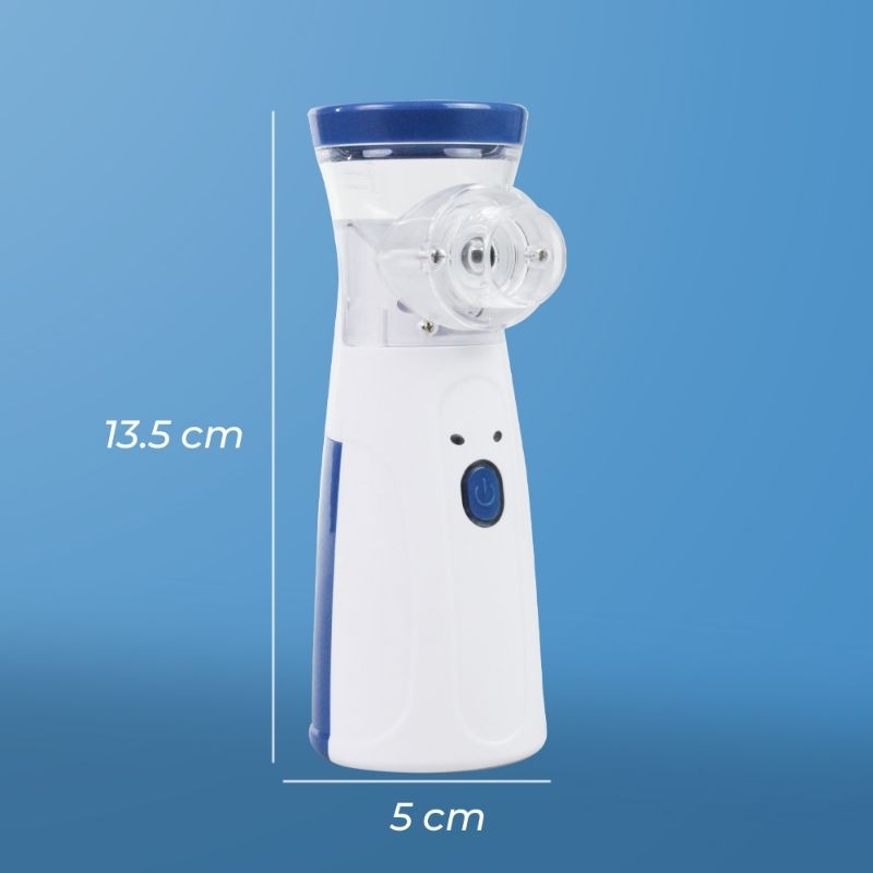 NEBULIZER MESH PORTABLE INHALER ALAT TERAPI PERNAPASAN UAP ASMA BRONKITIS NEBULISER MESH MINI BIRU