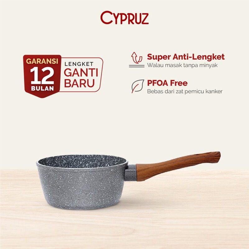 Cypruz Grey Marble Sauce Pan 16 cm 18 cm SN 0211 SN 0212