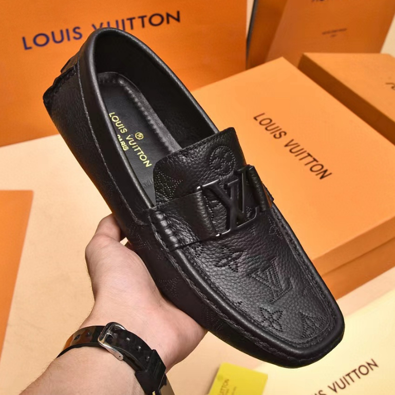 loafer cowok sepatu lv pria slip on hitam men shoes moccasin terbaru p1shoes sepatu kulit tanpa tali