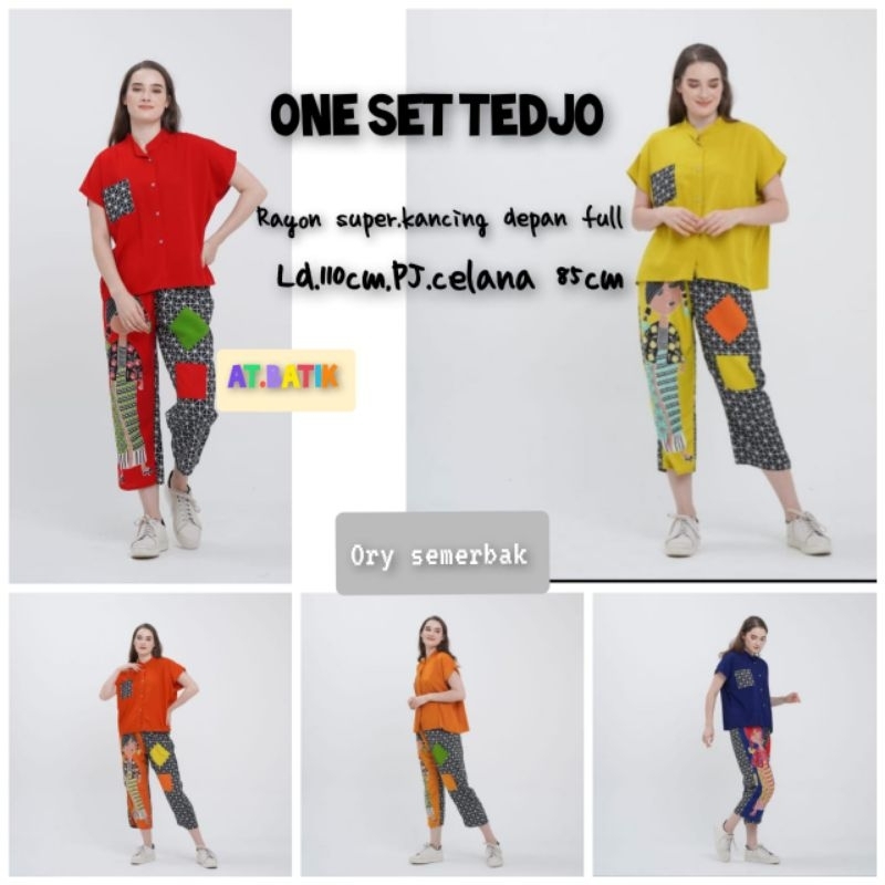 Baju Setelan Kekinian Ori Semerbak One Set batik - Bu tedjo
