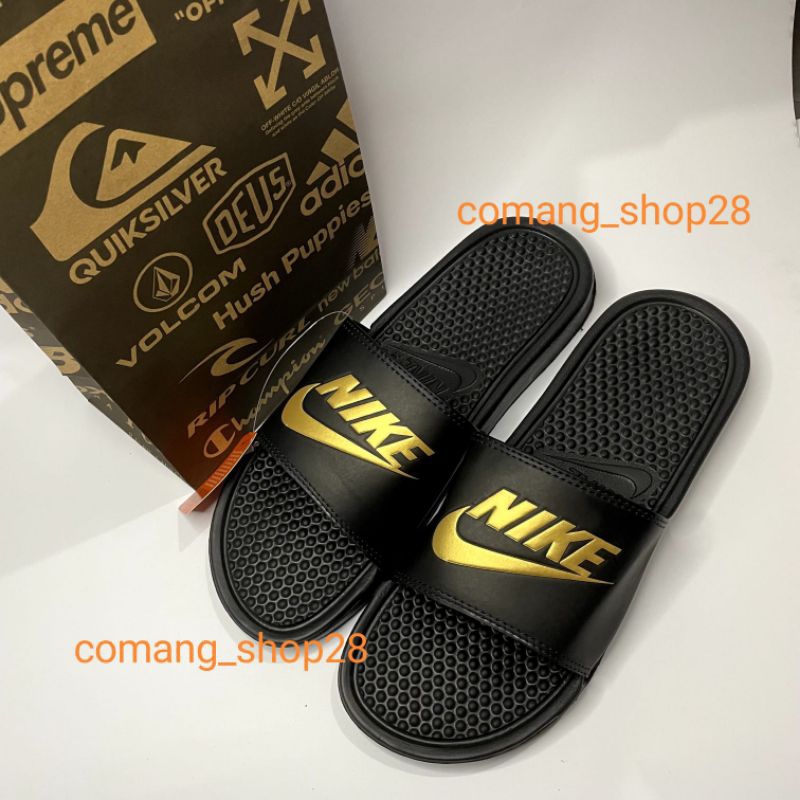 Sandal Sendal Slop Selop Slip On Slide Pria Wanita Cowok Cewek Laki Laki Casual Kekinian NK Lis Gold