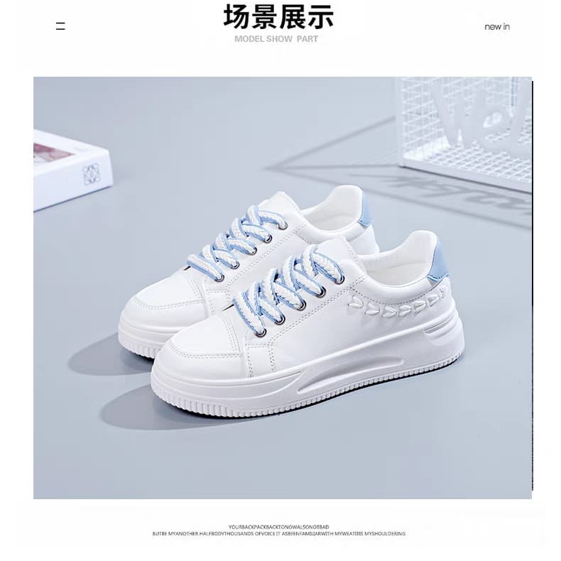 GROSIRTAS &quot;FREE BOX&quot; LV0274 Sepatu Sneakers Wanita Korea Import Fashion Korea Kets  Tali Kepang