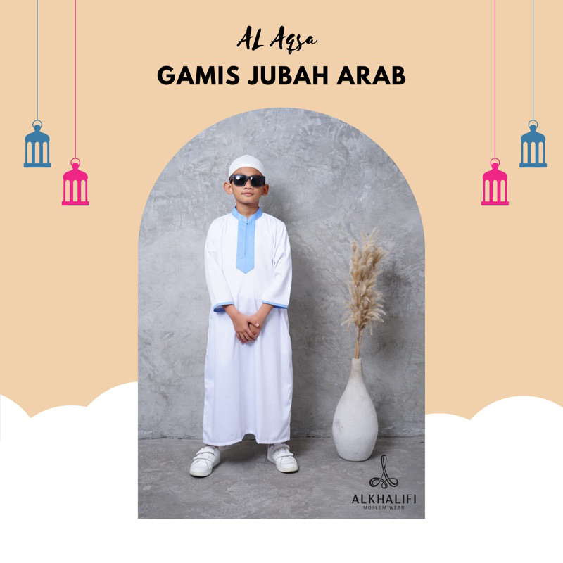 Gamis Jubah Arab Anak Al Aqsa size 0-14 Berkualitas by Alkhalifi Moslem Wear