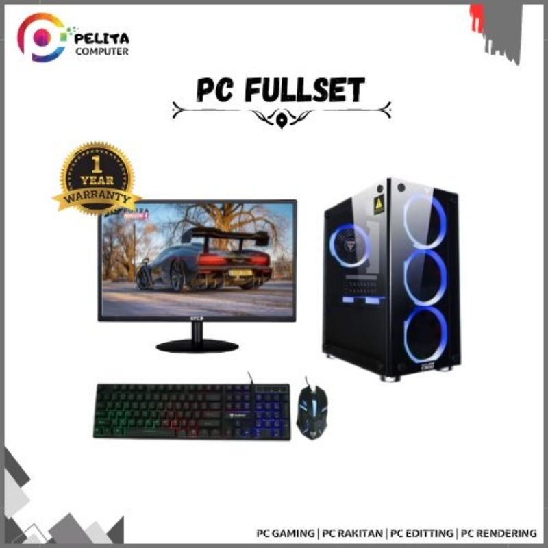 Pc gaming intel core i7 4790 vga 2gb gt 710 led 19in ddr 3 16gb fulset computer rakitan edit
