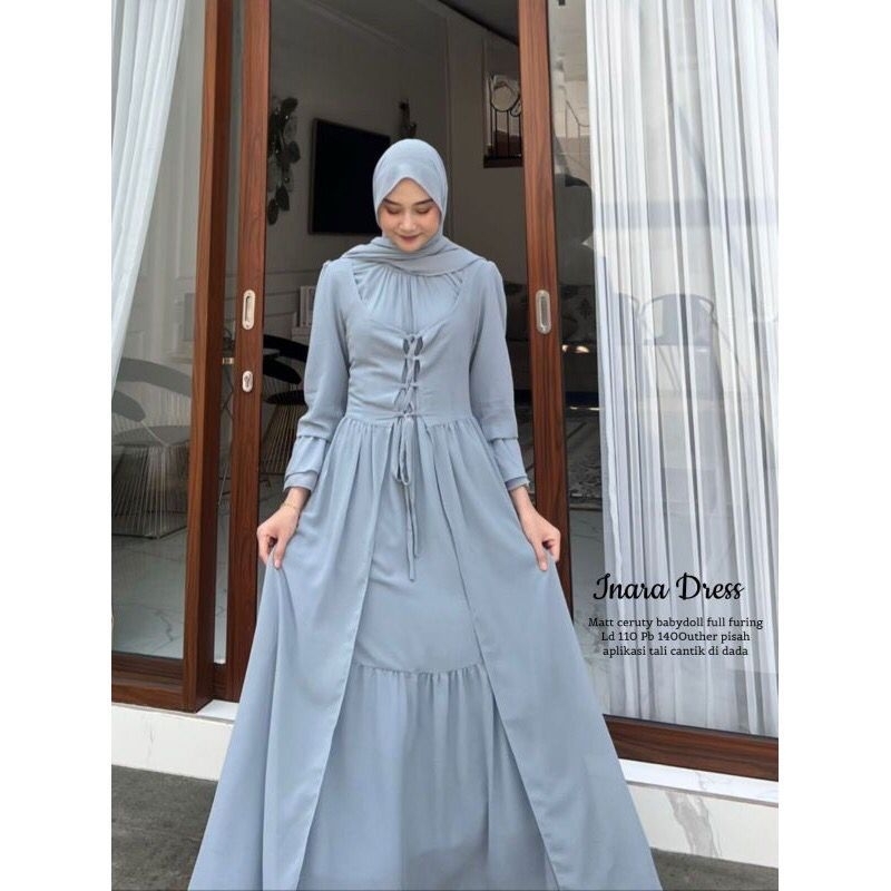 DRESS MUSLIM, Fashion Muslim, baju wanita, dress, gamis, Baju gamis, fashion wanita, inara Dress