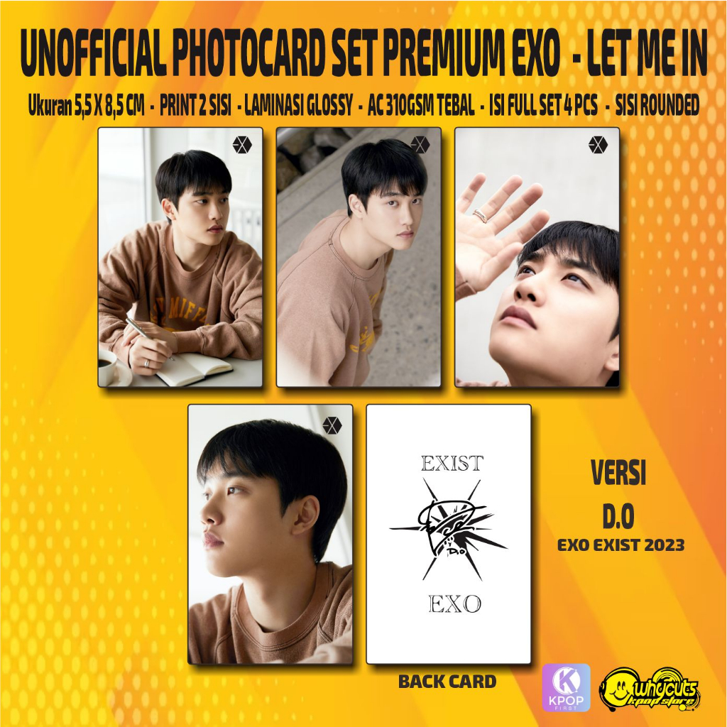 Unofficial Photocard Set Premium EXO LET ME IN / FAN MEETING 2023 / PRINT 2 SISI / ANTI AIR