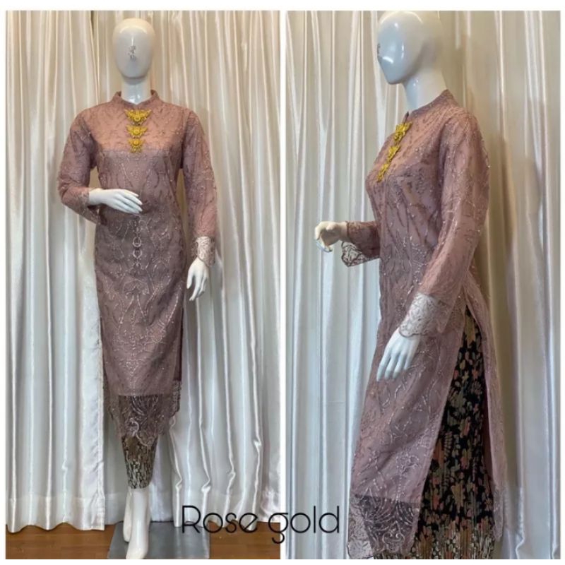 ORIGINAL KEBAYA TUNIK VETNAM BAHAN TILLE BORDIR TERLARIS//SETELAN KEBAYA MODERN//SERAGAMAN//KONDANGAN