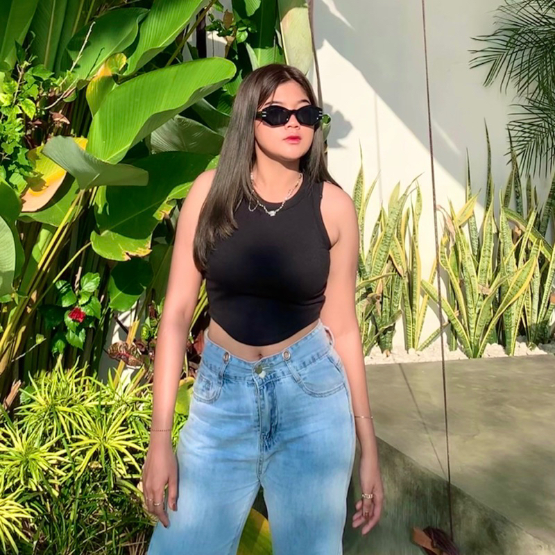 Tanktop Crop Oval| Crop Atasan Wanita