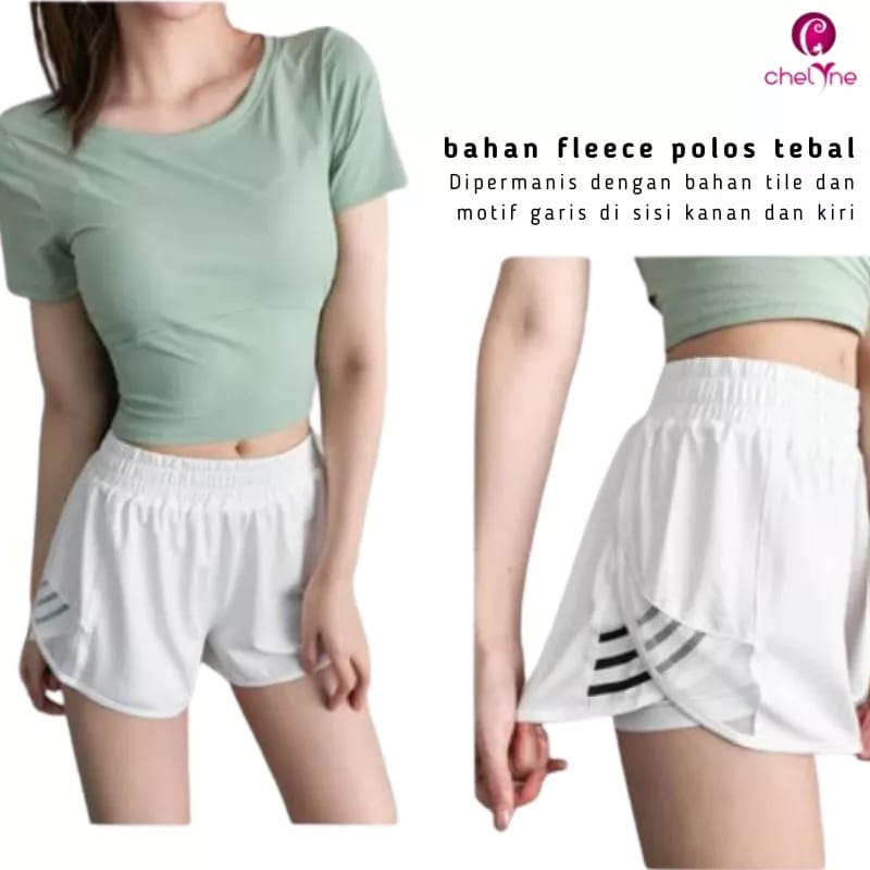 Celana Hotpants Chelyne Sport TT705 Shortpants Celana Pendek Olahraga - Double Layer