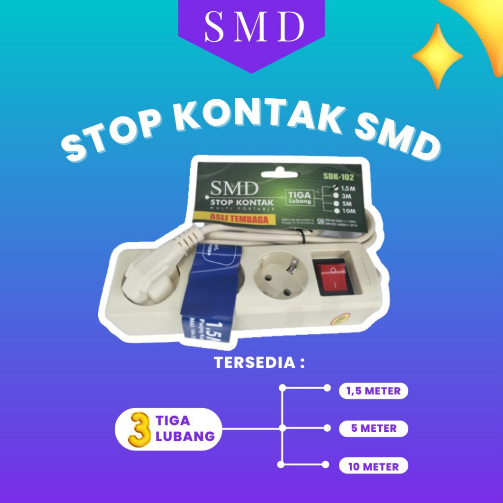 STOP KONTAK KABEL 3 LUBANG~TERMINAL COLOKAN + SAKLAR