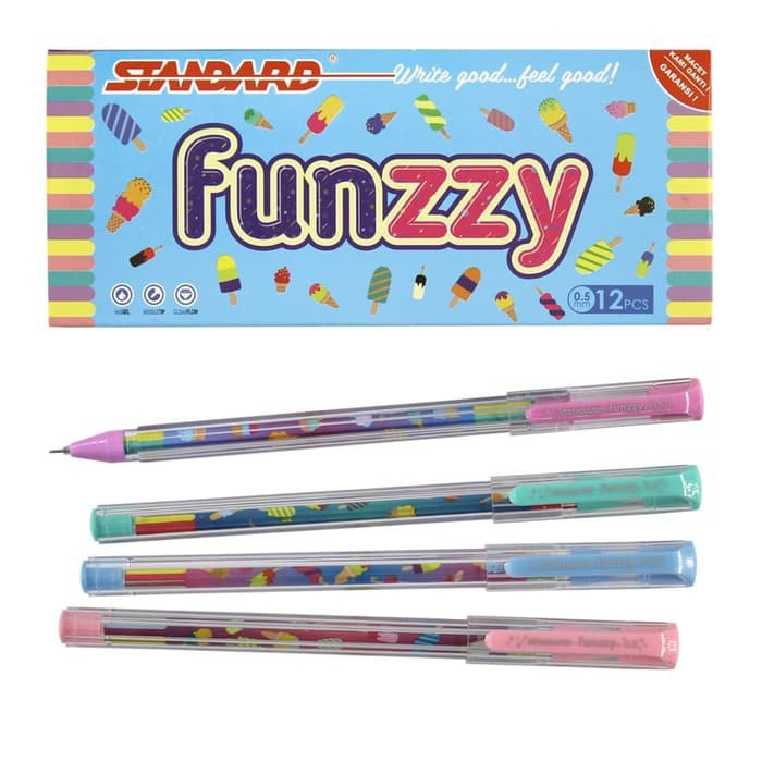 

Pulpen Standard - FUNZZY 0.5 Black / Tinta Warna Hitam Isi 12 pcs ( pulpen, ballopoint, pen, pena )