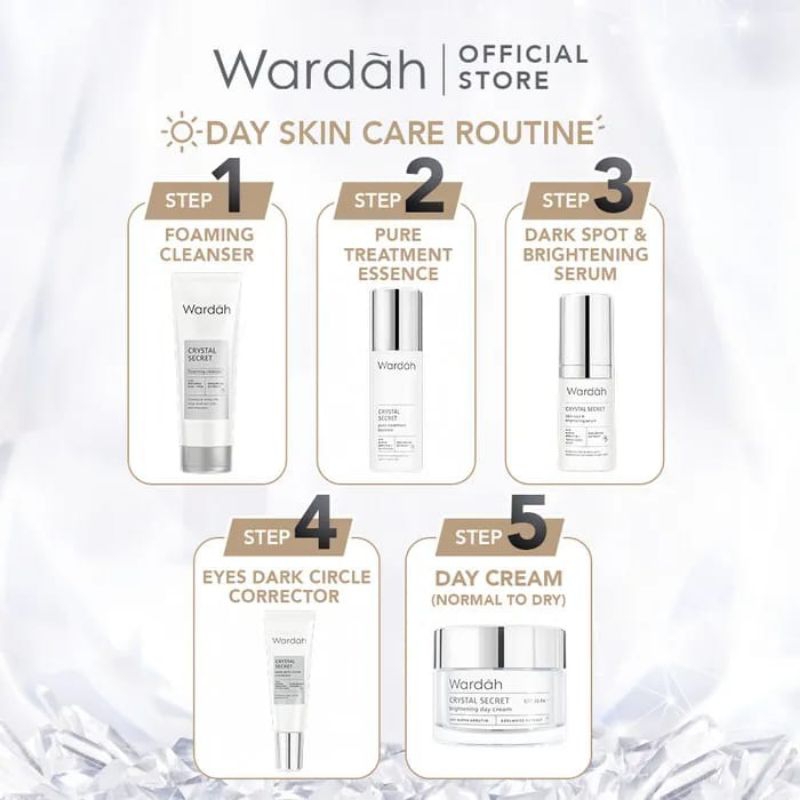 Wardah Crystal Secret Foaming Cleanser With Natural AHA+PHA 100 ml - Sabun Cuci Muka Wardah