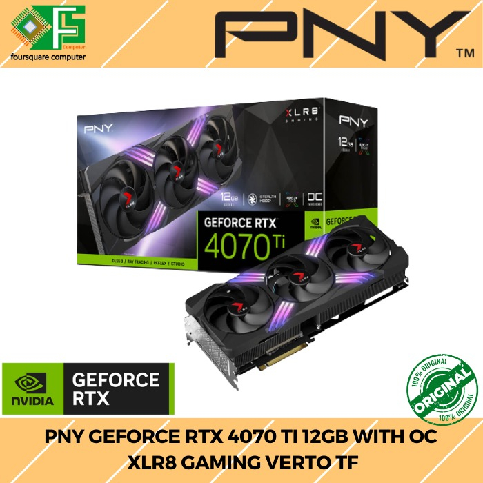 VGA PNY GeForce RTX 4070 Ti 12GB With OC XLR8 Gaming Verto TF Resmi