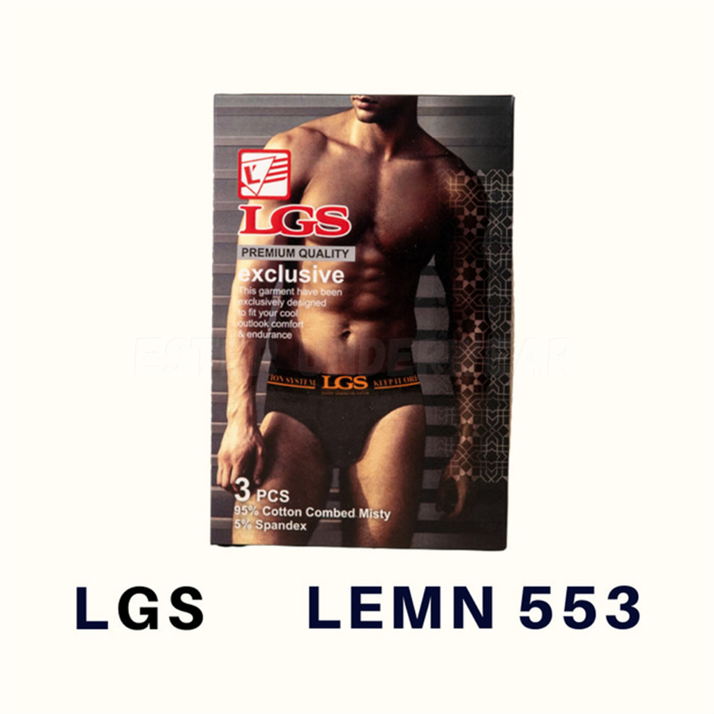 CELANA DALAM LGS 553 ISI 3 PCS |BRIEF LGS COTTON MISTY