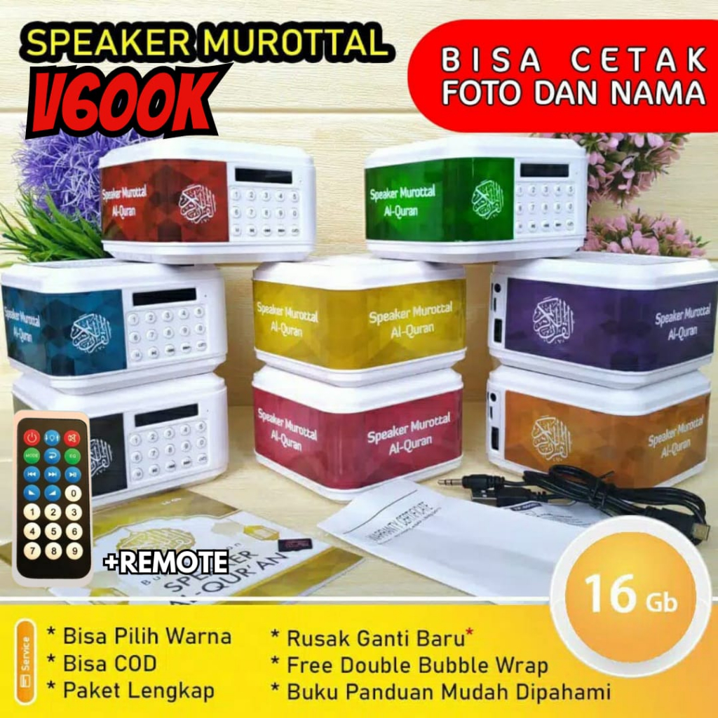 Speaker Murottal Al-Quran 30 JUZ Lengkap + Bonus - Remote Radio Bluetooth