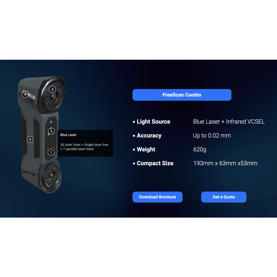 Shining 3D Scanner Freescan Combo Metrodology for Part Inspection