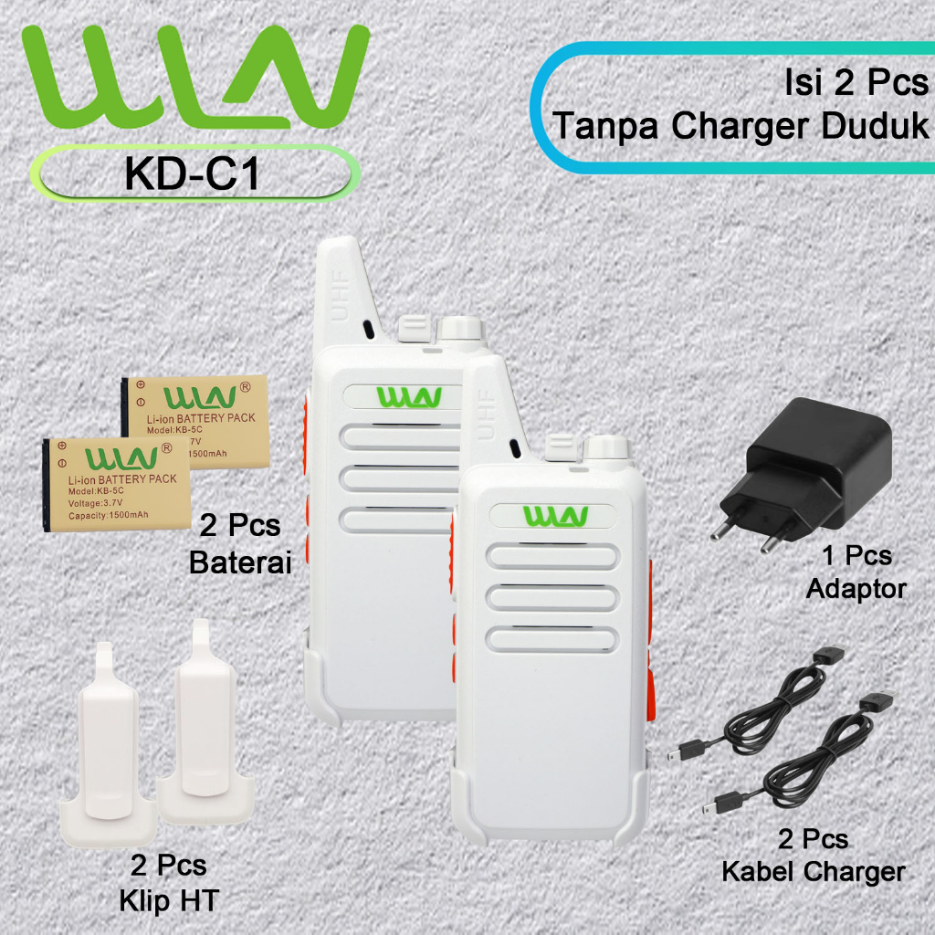 HT WLN KD-C1 HITAM, MERAH, PUTIH (TANPA DESKTOP/CHARGER DUDUK) ISI 2PCS