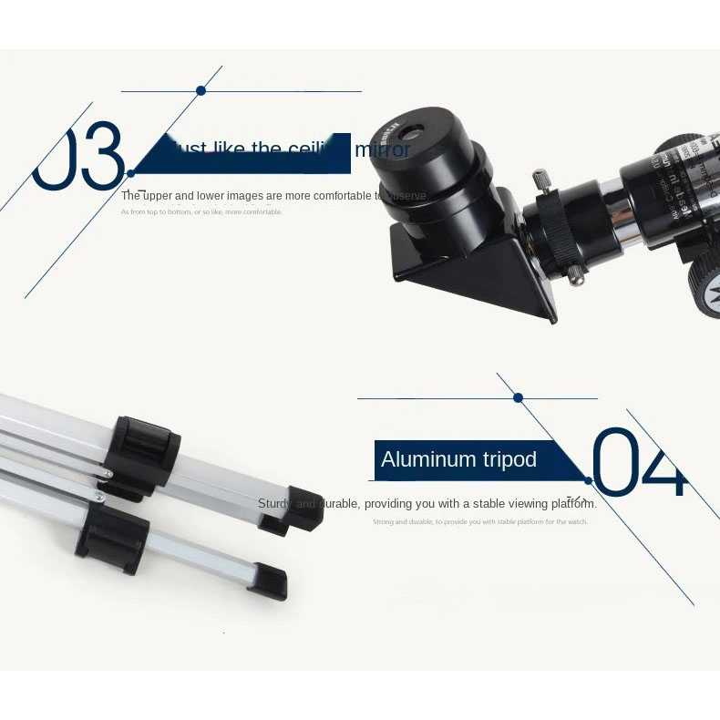 Teleskop Astronomical Refractor Telescope Teropong Bintang Astronomi 50mm - 50AZ