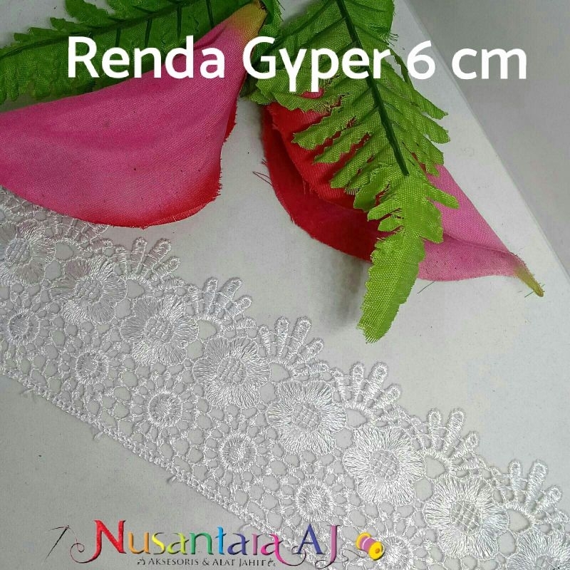 Renda Gyper lebar 6cm per yard