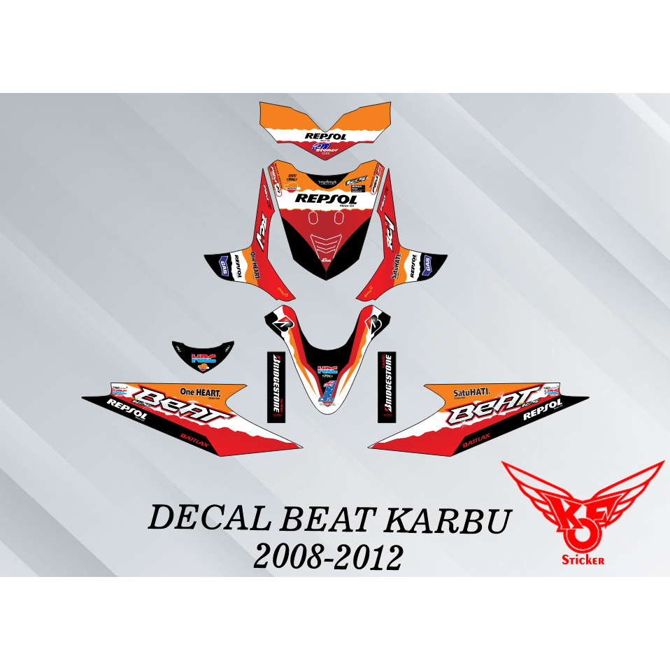 DECAL STIKER / STICKER HONDA BEAT KARBU 2008-2012 REPSOL