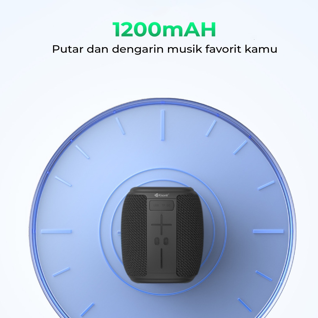 Kisonli Speaker Bluetooth Portable Super Bass Q16 1200mAh - ACS