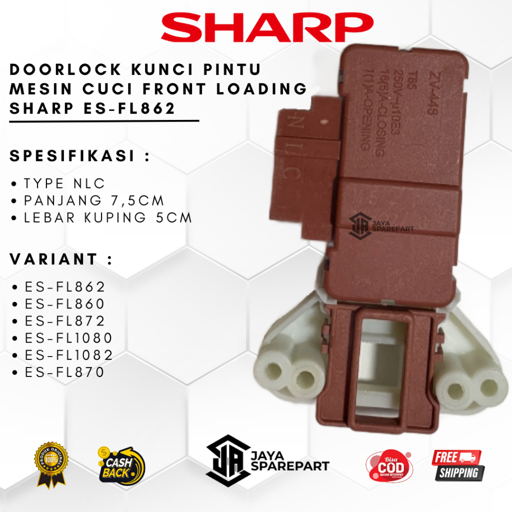 ES-FL862 Doorlock Kunci Pintu Mesin Cuci Front Loading Sharp ES-FL862