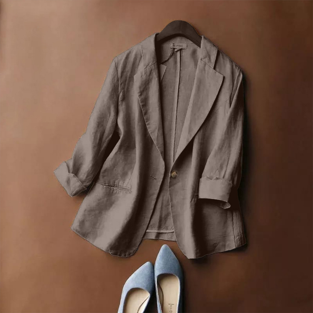 ROMANCE BLAZER / BLAZER KASUAL WANITA / BLAZER KATUN LINEN RAMI