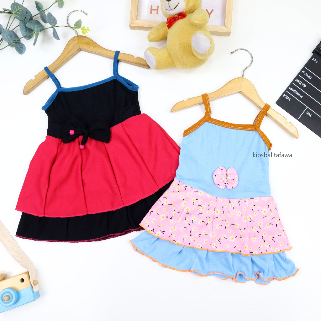 Tanktop  Dress Valerie Uk Bayi 3-12 Bulan / Anak Baby Perempuan Murah Dres Pesta Lucu Adem Kensi