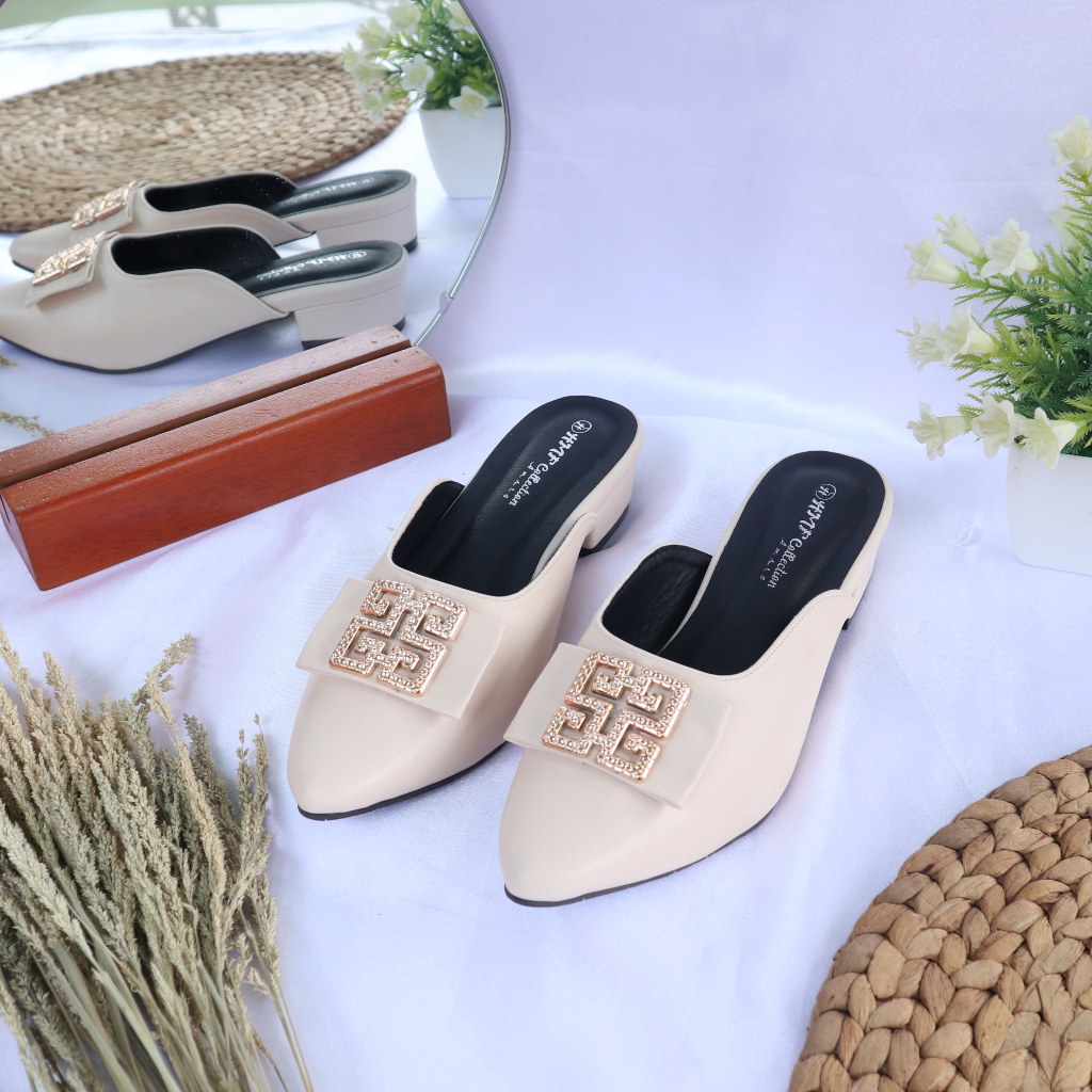 HMF Novaria Sepatu Hak Mules Wanita 3 cm MT19