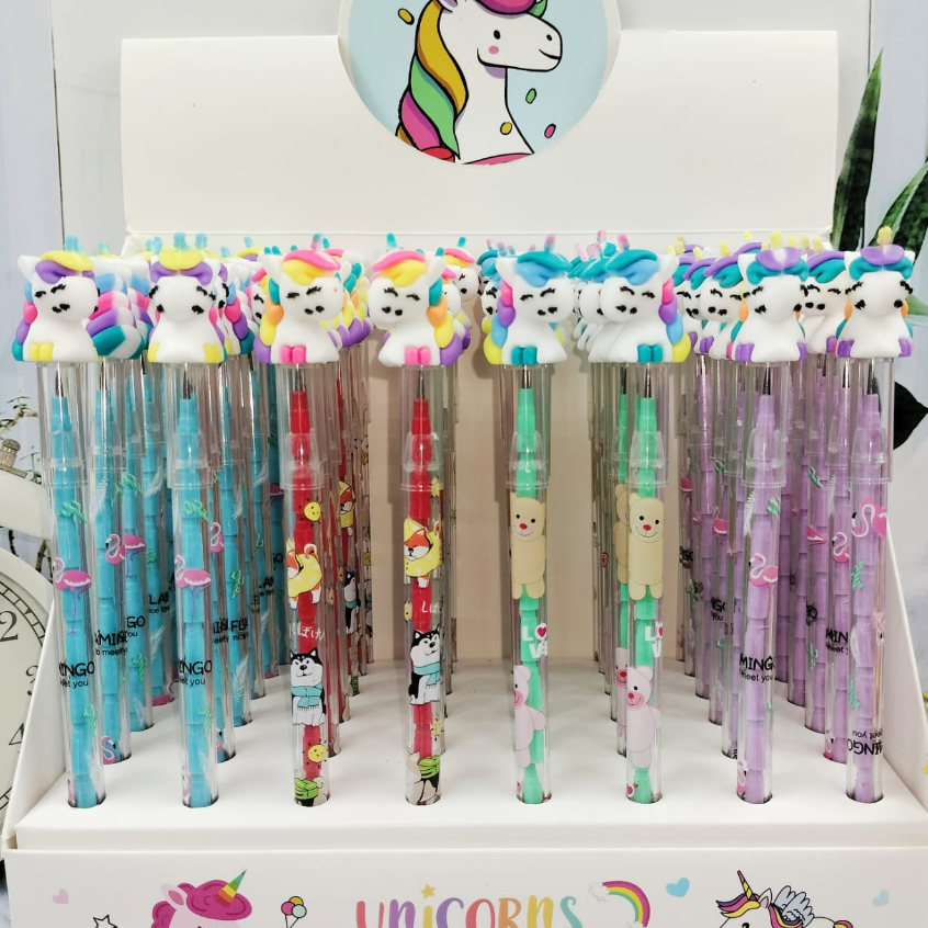 PENSIL SUSUN UNICORN SUPER LUCU / PENSIL SAMBUNG UNIK CUTE HARGA MURAH / PENSIL BENSIA KARAKTER KUDA PONI ALAT TULIS SEKOLAH ANAK MODEL FANCY KUALITAS TERBAIK BISA COD