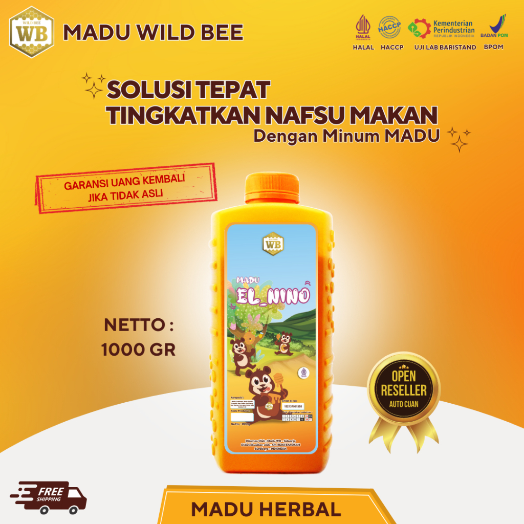 

Madu Anak Multivitamin 1kg Herbal Asli 100% Wild Bee