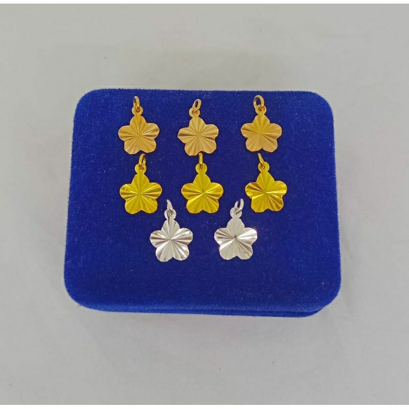mainan perak asli 925/mainan penambah bunga ukir/asli silver lapis emas/perhiasan fashion