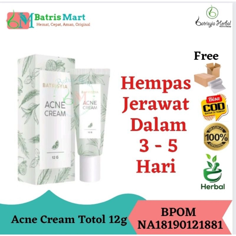 Batrisyia Herbal Acne cream totol jerawat besar meradang bruntusan