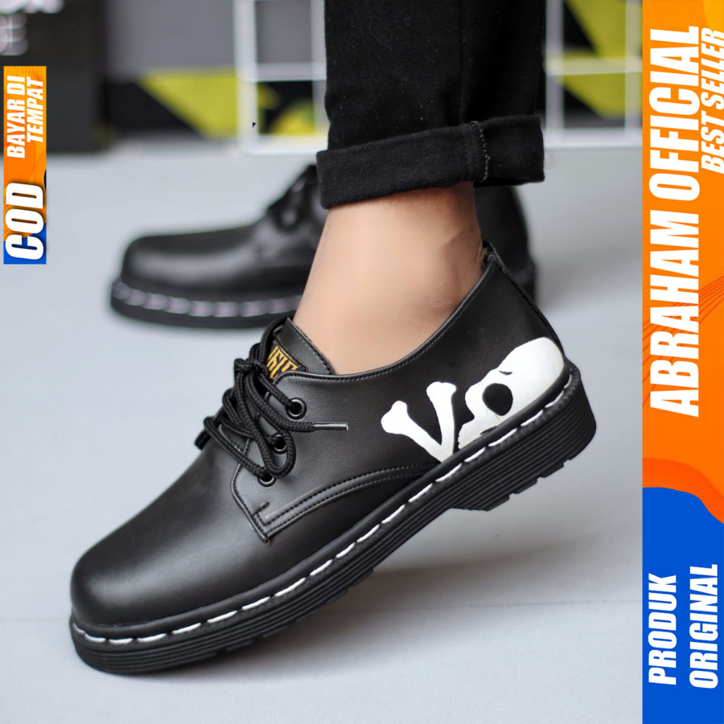 Sepatu Pantofel Docmart Low Boots Hitam Formal Kerja Pria