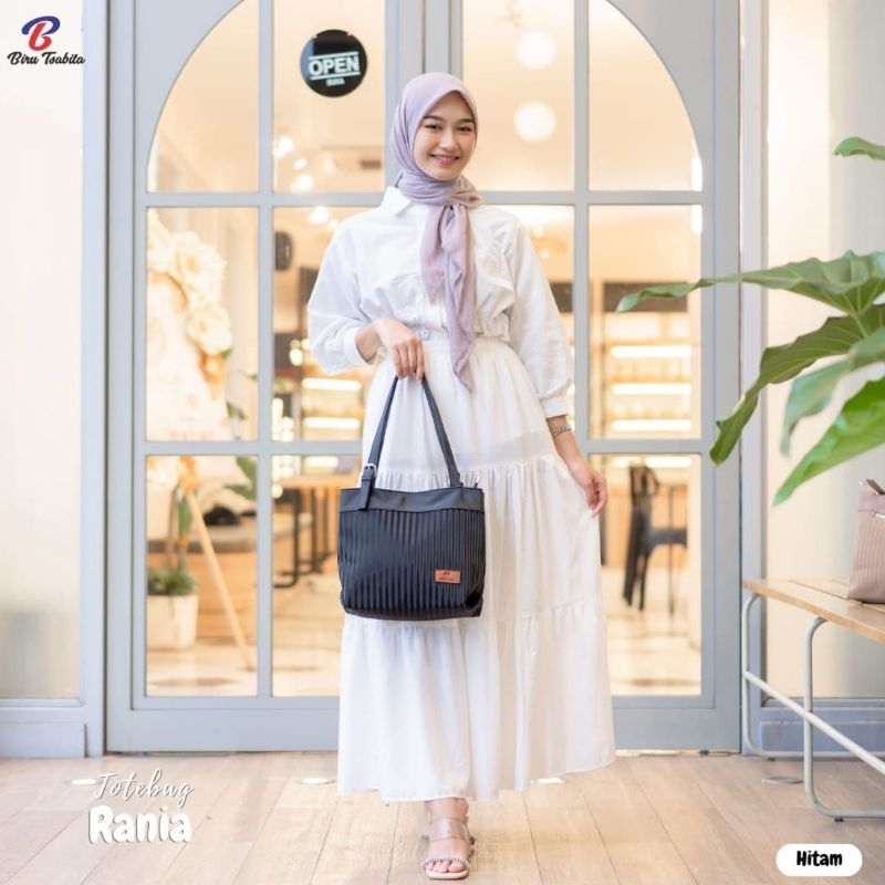 TOTEBAG RANIA BY BIRU TSABITA CHOCOLY STRIP TAS WANITA MURAH