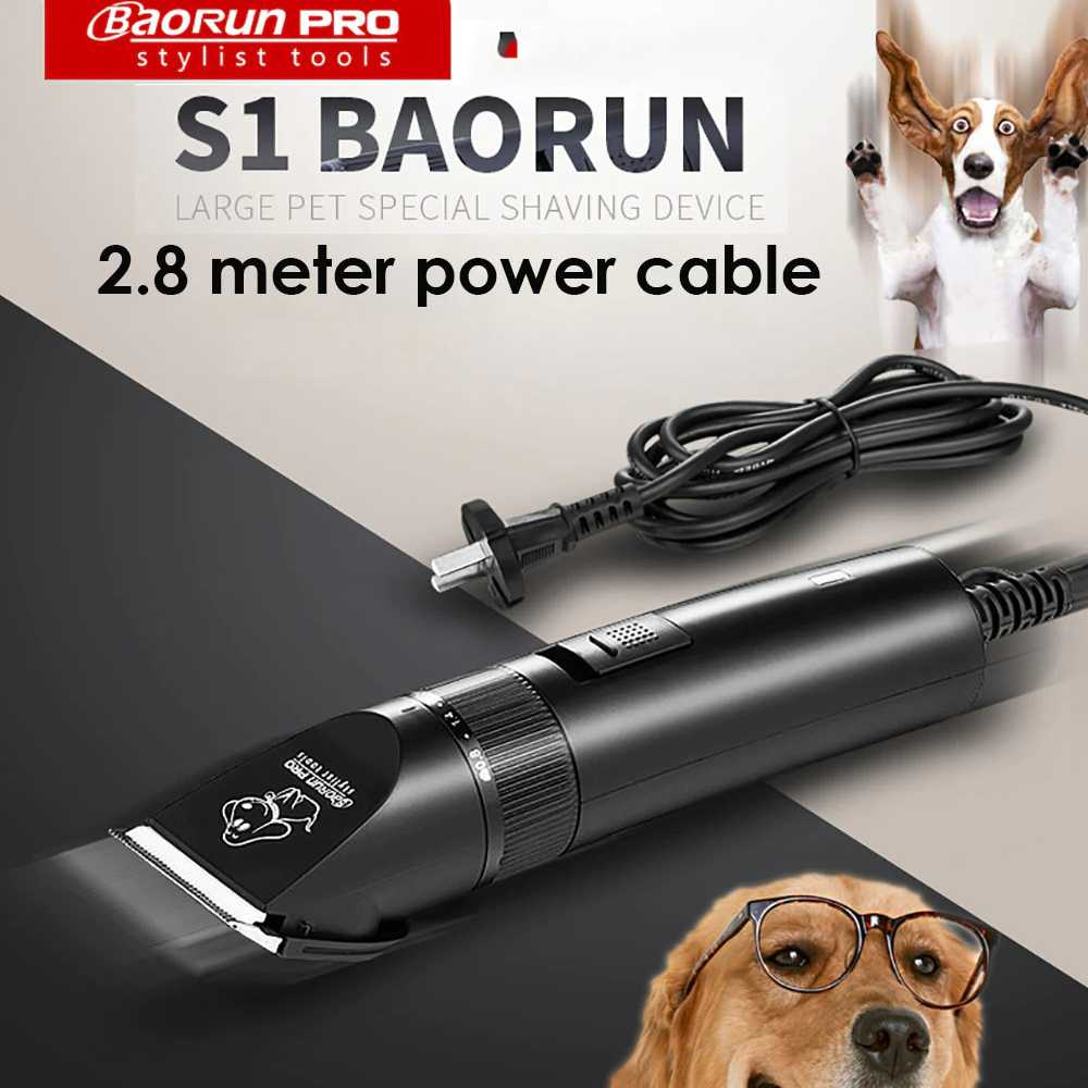 Alat Cukur Bulu Binatang Electric Pet Dog Cat Grooming Hair Clipper Pet Shaver - BaoRun PRO S1