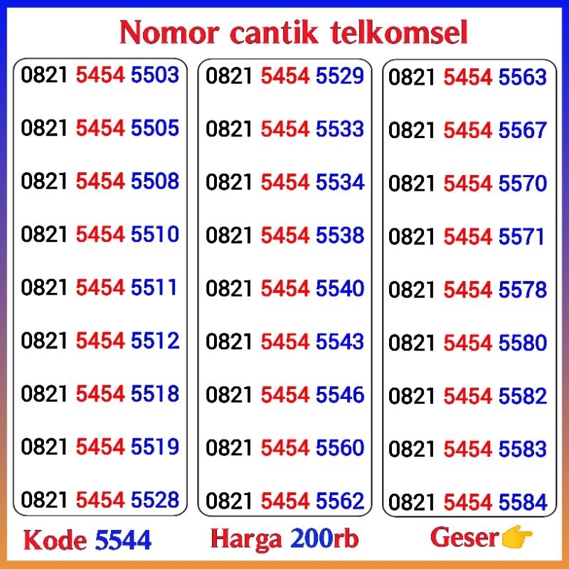 nomor cantik simpati 212223