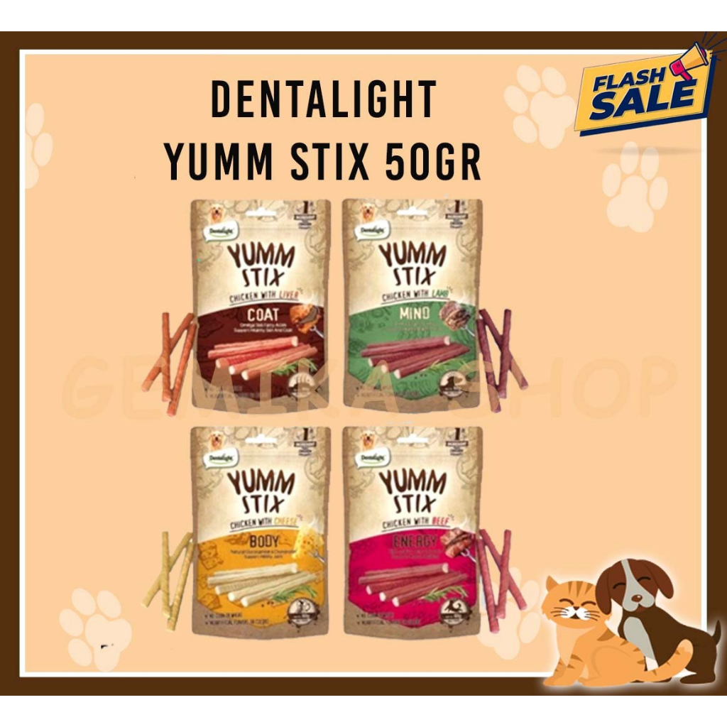 DENTALIGHT YUMM STIX SNACK ANJING 50GR