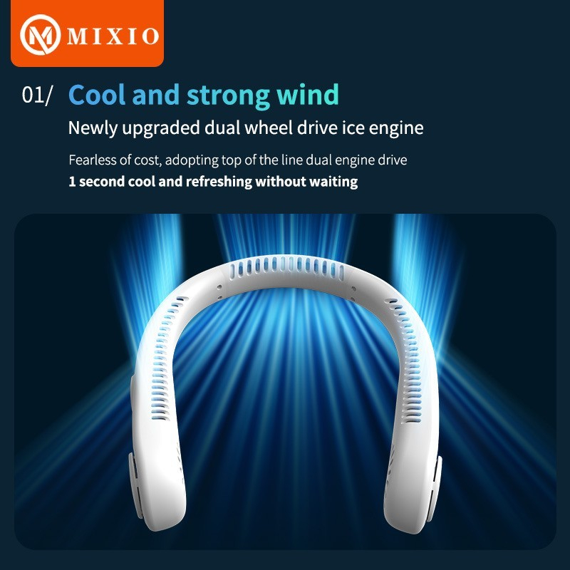 MIXIO M69 Kipas Angin Leher Portable Premium Sport Lazy Neck Fan - M69