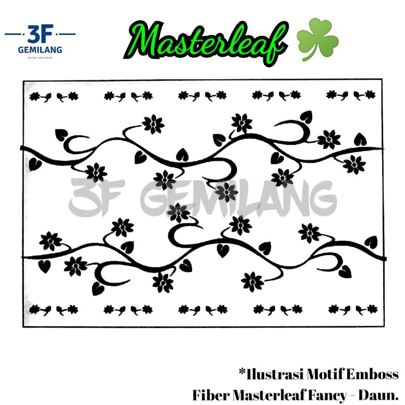 MASTERLEAF - Fiber Plastik Penutup Pagar Rumah Motif FANCY Flower Leaf Meteran