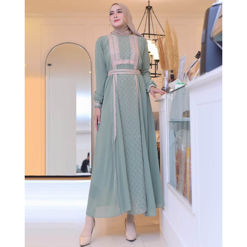 AS FHASIONBYONE1IICod || Zaneta Dress Abaya Payet Diamond Ori Mewah || Arabian Renda || Abaya Warna 